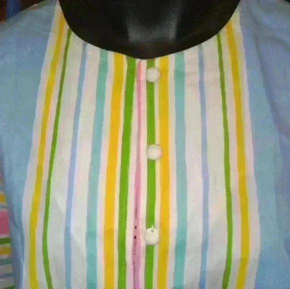 Saks Fifth Avenue Chiha by Jaconelli Rare VintageVertical Pastel Lines H… - Picture 15 of 16